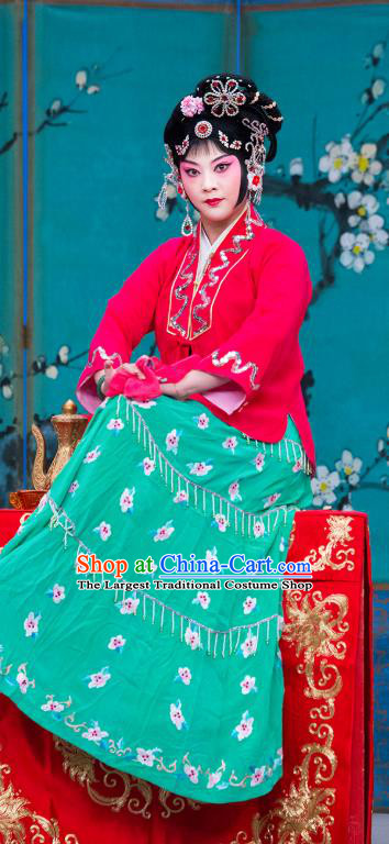 Chinese Beijing Opera Young Lady Apparels Costumes and Headdress You Sisters in the Red Chamber Traditional Peking Opera Actress You Sanjie Dress Garment