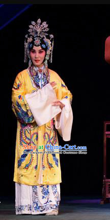 Chinese Beijing Opera Diva Apparels Empress Costumes and Headdress Luo Yang Gong Traditional Peking Opera Young Female Dress Queen Zhangsun Garment