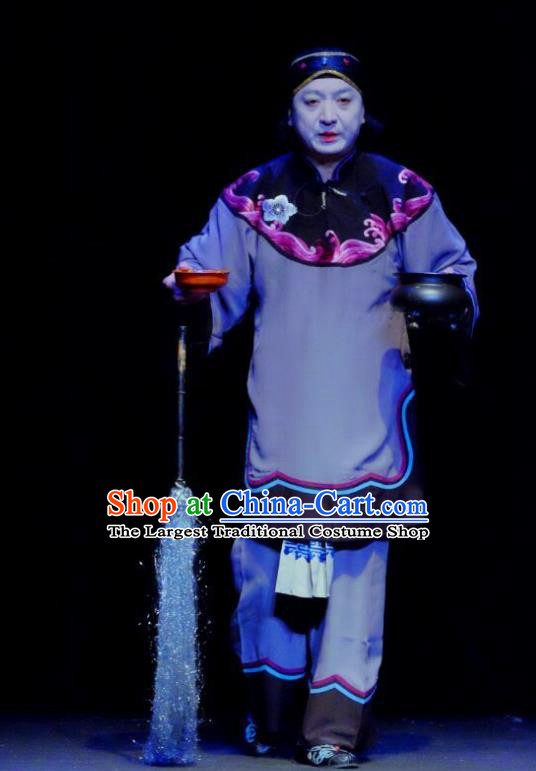 Chinese Beijing Opera Old Dame Yan Po Apparels Elderly Female Costumes and Headdress Wu Long Yuan Traditional Peking Opera Pantaloon Dress Garment