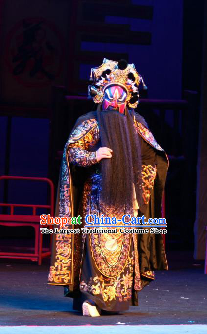 Da Meng Chang Ge Chinese Peking Opera Elderly Male Garment Costumes and Headwear Beijing Opera Laosheng Apparels General Geng Jing Armor Clothing