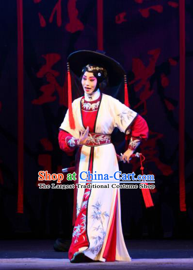 Chinese Beijing Opera Young Female Apparels Diva Jiang Yan Costumes and Headdress Da Meng Chang Ge Traditional Peking Opera Huadan Dress Garment