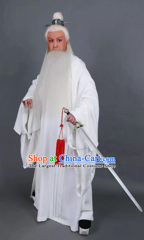 Da Meng Chang Ge Chinese Peking Opera Old Swordsman Garment Costumes and Headwear Beijing Opera Laosheng Apparels Elderly Male Xin Qiji Clothing