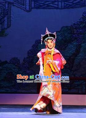 Chinese Beijing Opera Qing Dynasty Court Lady Apparels Costumes and Headdress Nan Hai Zi Traditional Peking Opera Imperial Consort Dong E Dress Garment