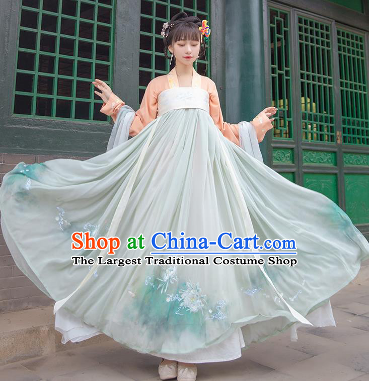 Chinese Ancient Noble Princess Historical Costumes Traditional Embroidered Hanfu Dress Tang Dynasty Court Lady Garment