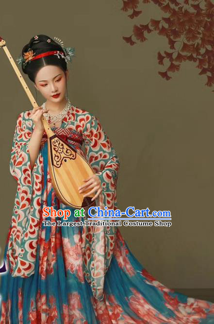 Chinese Tang Dynasty Royal Princess Historical Costumes Traditional Dance Apparels Ancient Imperial Consort Hanfu Dress for Women