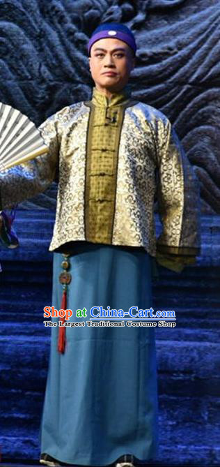 Wang Jia Da Yuan Chinese Shanxi Opera Qing Dynasty Childe Apparels Costumes and Headpieces Traditional Jin Opera Xiaosheng Garment Young Male Clothing