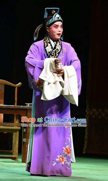 Hua Tian Cuo Chinese Shanxi Opera Scholar Bian Ji Apparels Costumes and Headpieces Traditional Jin Opera Young Male Garment Xiaosheng Clothing