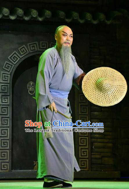 Lian Li Yu Chenglong Chinese Shanxi Opera Old Man Apparels Costumes and Headpieces Traditional Jin Opera Governor Garment Laosheng Clothing