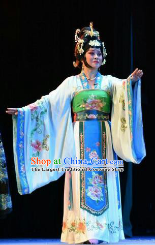 Chinese Jin Opera Princess Consort Garment Costumes and Headdress Fenyang King Traditional Shanxi Opera Rani Apparels Countess Dress