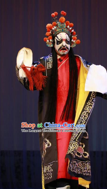 Forced Marriage Chinese Lu Opera Noble Childe Apparels Costumes and Headpieces Traditional Shandong Opera Bully Garment Martial Male Hong Yanlong Clothing