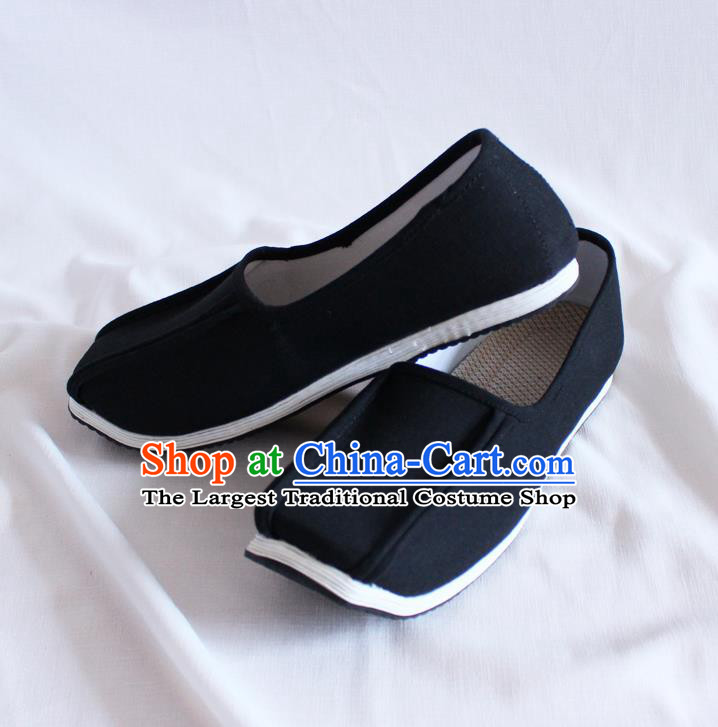 Chinese Handmade Black Cloth Shoes Traditional Han Dynasty Hanfu Shoes Ancient Scholar Shoes