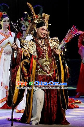 You Meng Yi Guan Chinese Hubei Hanchu Opera Artist Apparels Costumes and Headpieces Traditional Han Opera Actor Garment Xiaosheng Clothing