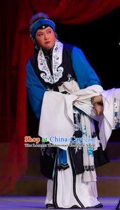 Chinese Han Opera Wet Nurse Garment Yu Zhou Feng Costumes and Headdress Traditional Hubei Hanchu Opera Pantaloon Apparels Elderly Female Dress