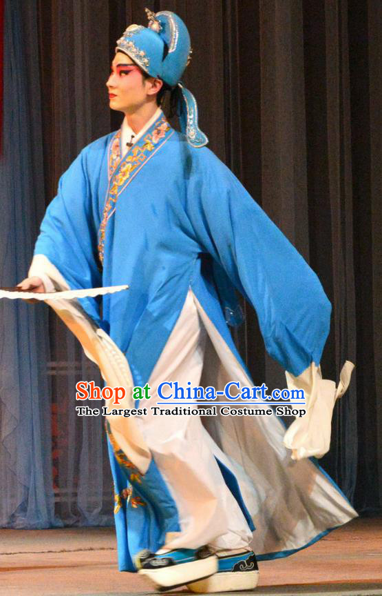 Bi Zhi Fu Ke Chinese Hubei Hanchu Opera Niche Apparels Costumes and Headpieces Traditional Han Opera Scholar Garment Xiaosheng Pan Bizheng Clothing