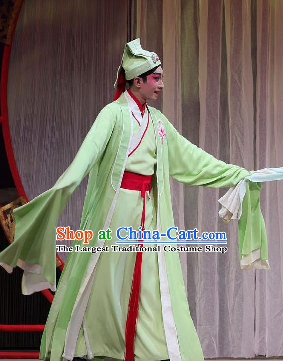 The Fairy Tale of White Snake Chinese Guangdong Opera Scholar Xu Xian Apparels Costumes and Headpieces Traditional Cantonese Opera Xiaosheng Garment Clothing