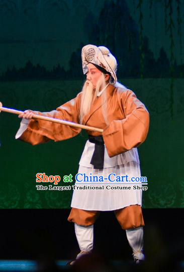 The Fairy Tale of White Snake Chinese Guangdong Opera Boatman Apparels Costumes and Headpieces Traditional Cantonese Opera Elderly Male Garment Laosheng Clothing