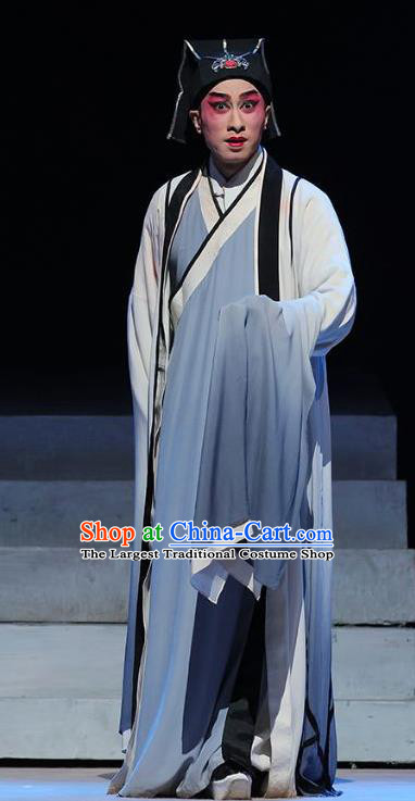 The Fairy Tale of White Snake Chinese Guangdong Opera Young Male Apparels Costumes and Headpieces Traditional Cantonese Opera Xu Xian Garment Xiaosheng Clothing