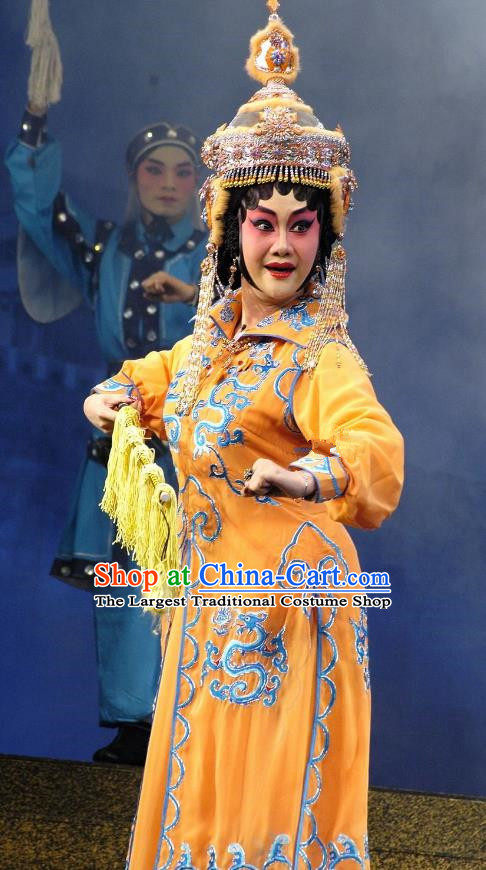 Chinese Cantonese Opera Young Female Garment Prince Rui and Concubine Zhuang Costumes and Headdress Traditional Guangdong Opera Apparels Princess Da Yuer Dress