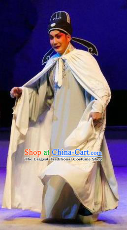 Hua Jian Ji Chinese Guangdong Opera Young Male Apparels Costumes and Headpieces Traditional Cantonese Opera Xiaosheng Garment Scholar Liang Yicang Clothing