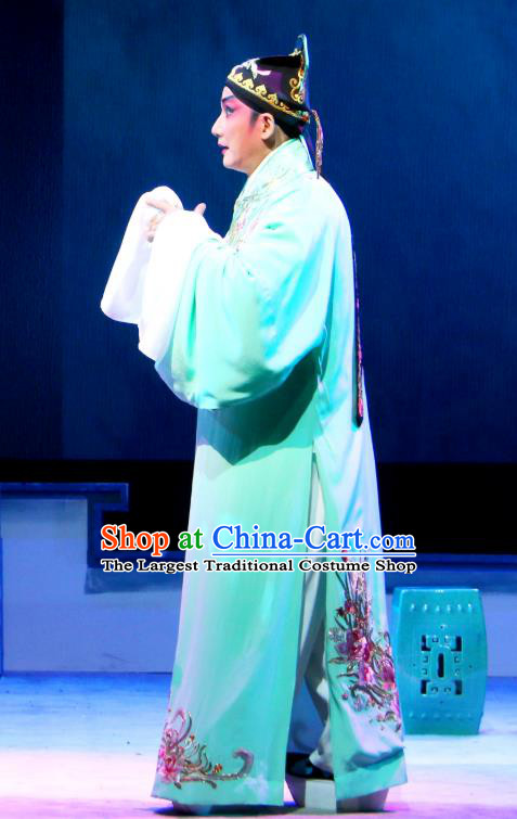 Hua Jian Ji Chinese Guangdong Opera Young Man Apparels Costumes and Headpieces Traditional Cantonese Opera Xiaosheng Garment Niche Liang Yicang Clothing