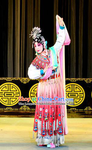 Chinese Sichuan Opera Goddess Garment Costumes and Hair Accessories Traditional Peking Opera Highlights Young Female Dress Hua Tan Apparels