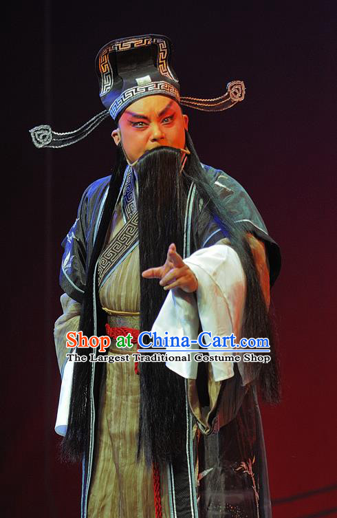 Wo Hu Ling Chinese Sichuan Opera Magistrate Apparels Costumes and Headpieces Peking Opera Highlights Laosheng Garment Official Dong Xuan Clothing