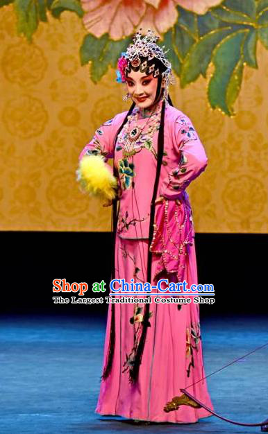 Chinese Sichuan Opera Highlights Hua Tan Garment Costumes and Headdress Shoot Eagle Traditional Peking Opera Actress Yelu Hanyan Dress Diva Rosy Apparels