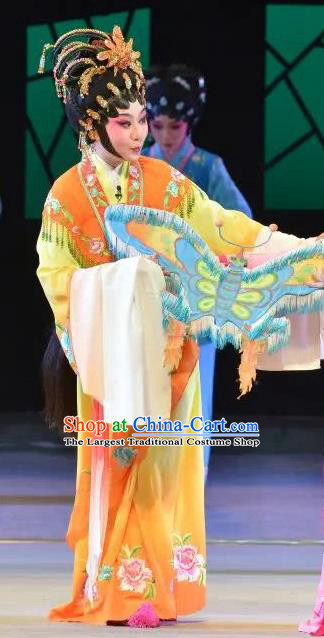 Chinese Cantonese Opera Actress Garment Search the College Costumes and Headdress Traditional Guangdong Opera Young Female Apparels Hua Tan Dress