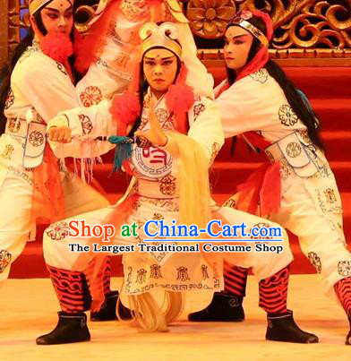 Yu Huang Deng Dian Chinese Guangdong Opera Wusheng Apparels Costumes and Headwear Traditional Cantonese Opera Martial Male Garment Figurant Clothing