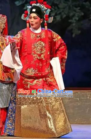 Princess Changping Chinese Guangdong Opera Scholar Apparels Costumes and Headwear Traditional Cantonese Opera Young Male Garment Childe Clothing