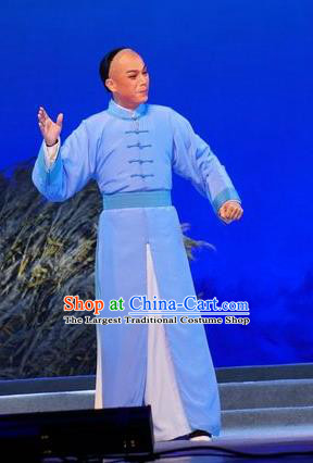 Zhuang Yuan Lin Zhaotang Chinese Guangdong Opera Young Man Apparels Costumes and Headwear Traditional Cantonese Opera Niche Garment Qing Dynasty Scholar Clothing