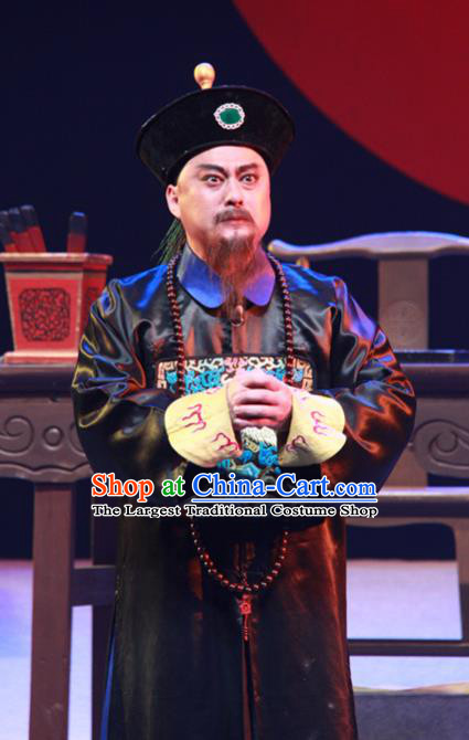 Liang Cha Wang Chuan Qi Chinese Guangdong Opera Official Apparels Costumes and Headwear Traditional Cantonese Opera Minister Garment Lin Zexu Clothing