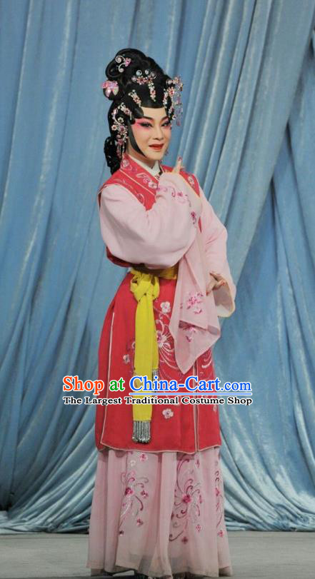 Chinese Cantonese Opera Young Mistress Garment The Sword Costumes and Headdress Traditional Guangdong Opera Actress Apparels Woman Dress