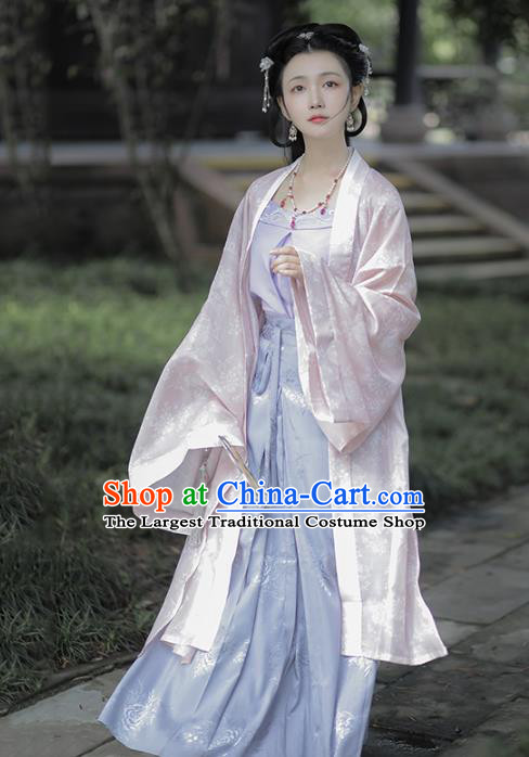 Chinese Traditional Song Dynasty Noble Lady Hanfu Dress Apparels Ancient Patrician Woman Historical Costumes Complete Set