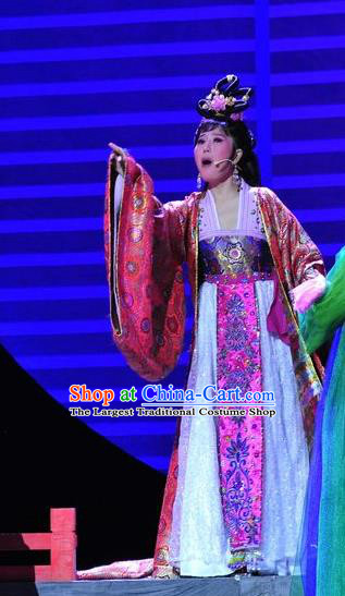 Chinese Historical Drama Lv Zhu Nv Chuan Qi Ancient Rich Concubine Garment Costumes Traditional Young Woman Dress Actress Apparels and Headdress