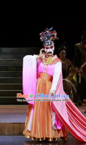 Chinese Historical Drama The Prince of Lanling Ancient Actress Empress Garment Costumes Traditional Stage Show Dress Female Role Apparels and Headdress