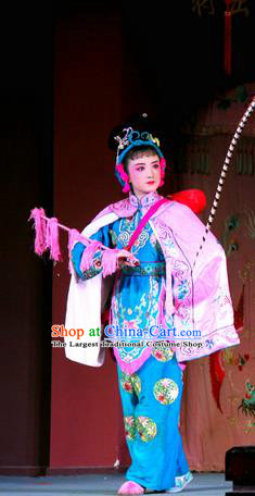 Chinese Sichuan Opera Highlights Xiaodan Qin Tong Garment Costumes and Headdress Chu Bei Sai Traditional Peking Opera Maid Lady Dress Apparels