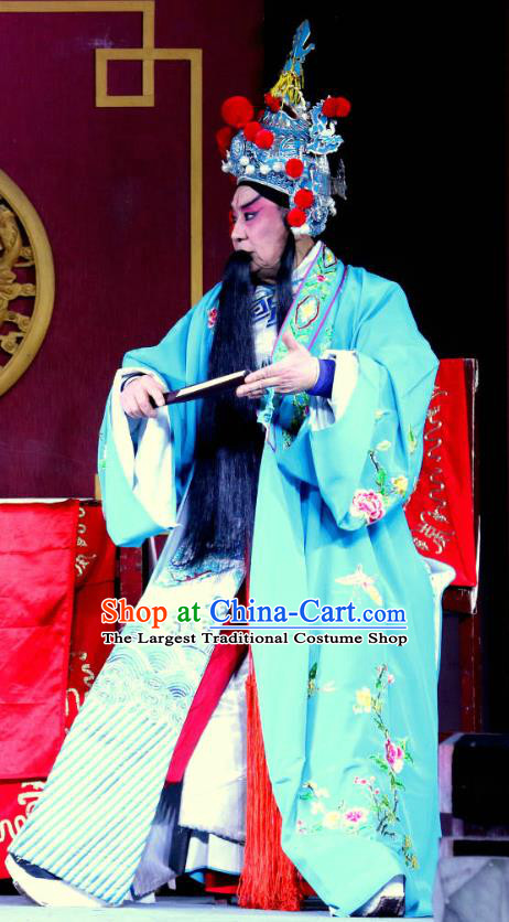 Zhan Ying Long Chinese Sichuan Opera Laosheng Apparels Costumes and Headpieces Peking Opera Highlights Martial Male Garment General Xue Dingshan Clothing