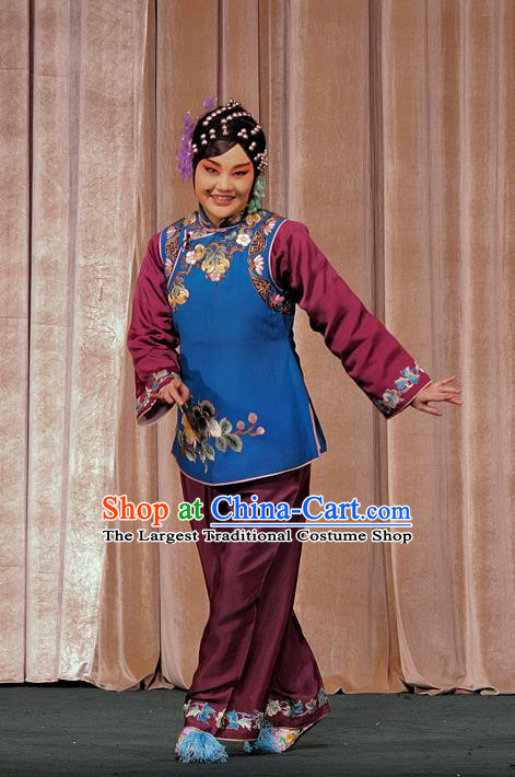 Chinese Sichuan Opera Highlights Country Woman Garment Costumes and Headdress The Romance of Hairpin Traditional Peking Opera Elderly Female Dress Apparels