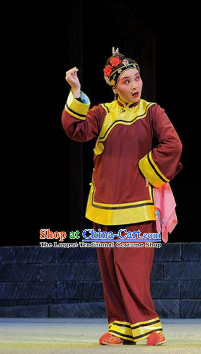 Chinese Sichuan Highlights Opera Woman Matchmaker Garment Costumes and Headdress Legend of Chen Mapo Traditional Peking Opera Dress Elderly Female Apparels