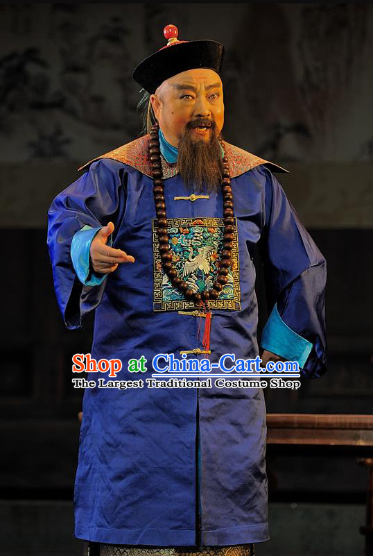 Gua Yin Zhi Xian Chinese Sichuan Opera Magistrate Lei Mengchu Apparels Costumes and Headpieces Peking Opera Highlights Official Garment Laosheng Clothing