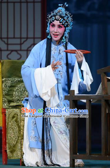 Chinese Hebei Clapper Opera Young Mistress Liu Lanzhi Garment Costumes and Headdress Traditional Bangzi Opera Actress Dress Diva Apparels