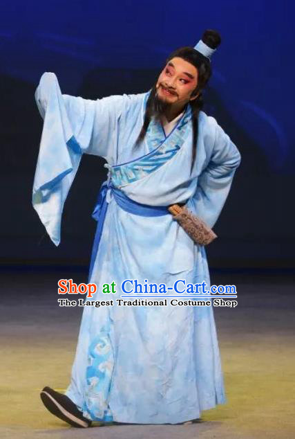 Luo Xiahong Chinese Sichuan Opera Astronomer Apparels Costumes and Headpieces Peking Opera Highlights Scholar Garment Elderly Male Clothing