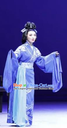 Chinese Sichuan Highlights Opera Actress Garment Costumes and Headdress Luo Xiahong Traditional Peking Opera Madam Dress Young Mistress Apparels