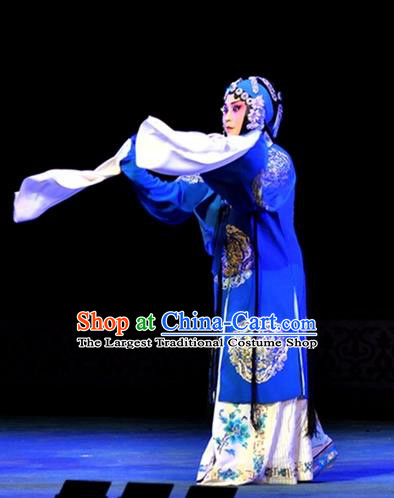 Chinese Hebei Clapper Opera Distress Maiden Wang Yuhuan Garment Costumes and Headdress Sheng Si Pai Traditional Bangzi Opera Hua Tan Dress Young Beauty Apparels