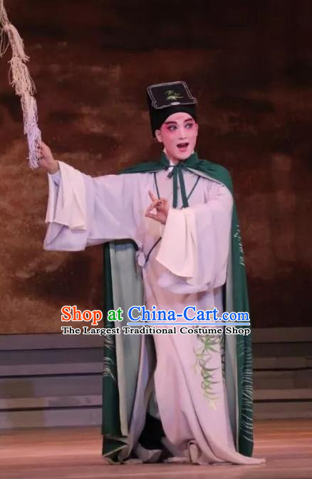 Bai Luo Shan Chinese Bangzi Opera Xiaosheng Apparels Costumes and Headpieces Traditional Hebei Clapper Opera Young Male Garment Scholar Xu Jizu Clothing