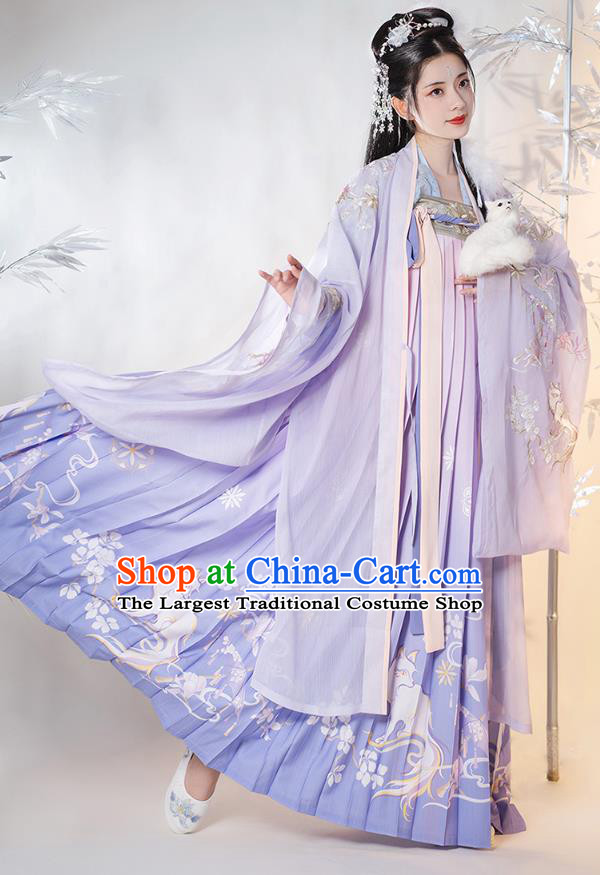 Chinese Ancient Noble Female Hanfu Dress Apparels Traditional Song Dynasty Patrician Lady Historical Costumes for Women