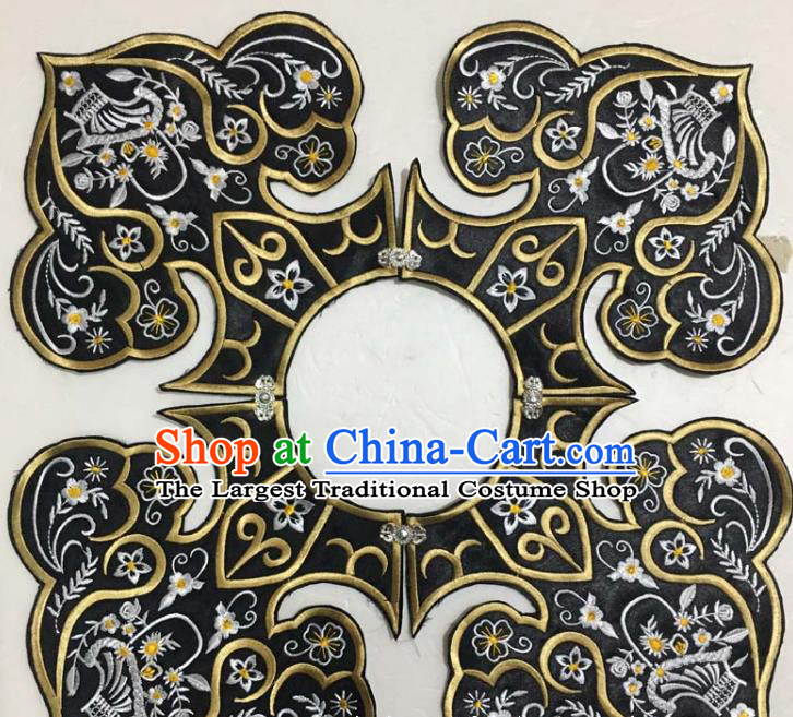 Chinese Traditional Embroidered Flowers Collar Patch Decoration Embroidery Applique Craft Embroidered Shoulder Accessories