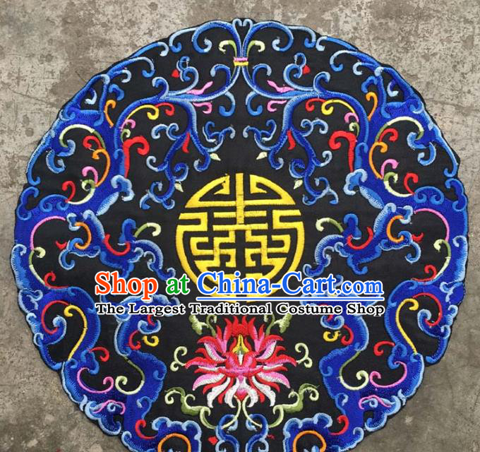 Chinese Traditional Embroidered Dragon Patch Decoration Embroidery Applique Craft Embroidered Round Accessories