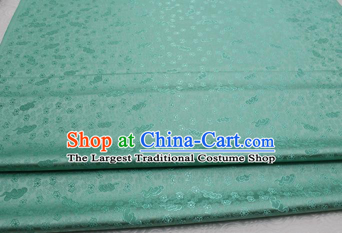 Chinese Classical Cloud Blossom Pattern Design Green Brocade Mongolian Robe Asian Traditional Tapestry Material Silk Fabric DIY Satin Damask